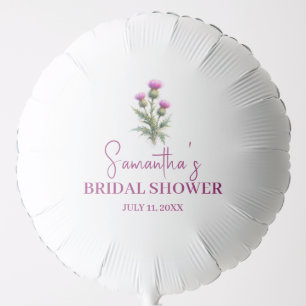 Scottish Thistle Purple Floral Bridal Shower Balloon