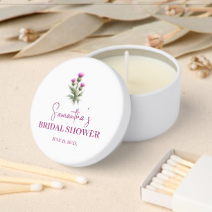 Scottish Thistle Purple Floral Bridal Shower Mini Candle Favors