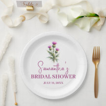 Scottish Thistle Purple Floral Bridal Shower
