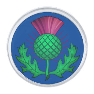 Scottish Thistle Silver Finish Lapel Pin