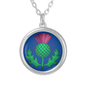 Scottish Thistle Silver Plated Necklace