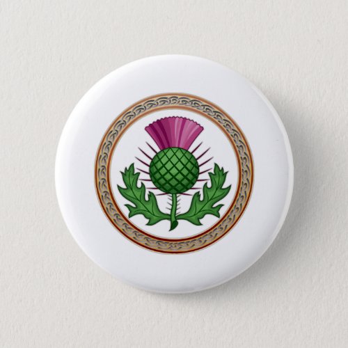 Scottish Thistle Symbol Badge Button
