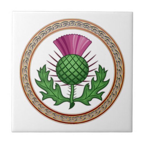 Scottish Thistle Symbol Badge Ceramic Tile