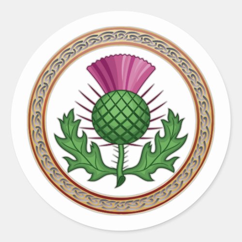 Scottish Thistle Symbol Badge Classic Round Sticker