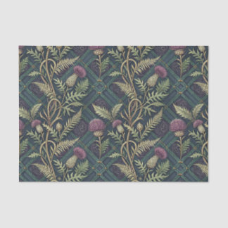 Scottish Thistle & Tartan Heritage Floral Pattern Tissue Paper