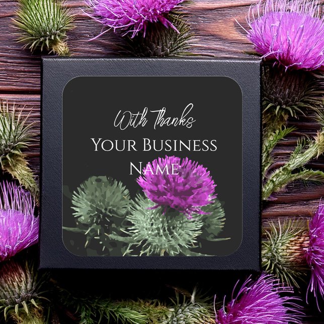 Scottish Thistle Thank You Square Sticker (Creator Uploaded)
