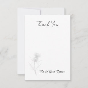 Scottish Thistle Wedding Thank You Card