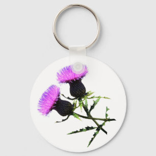 Scottish thistles keychain