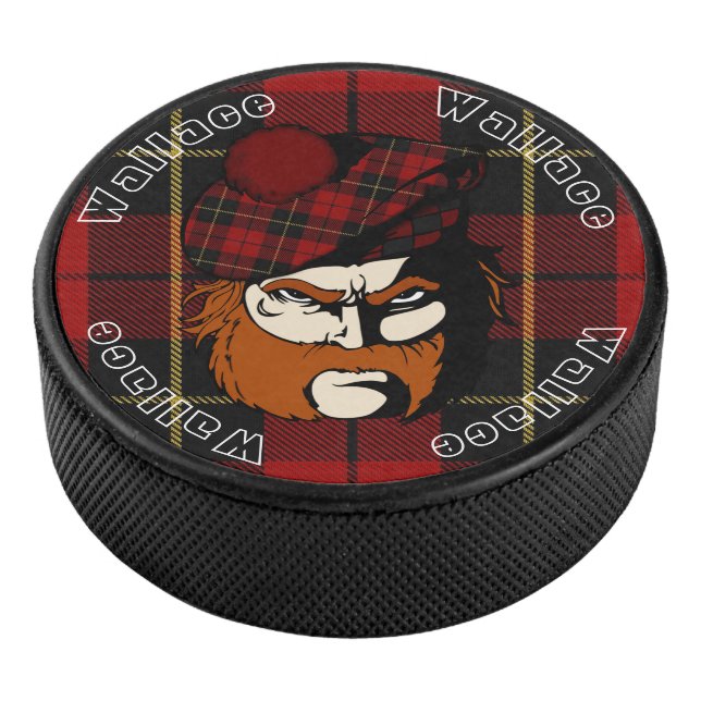 Scottish Warrior Clan Wallace Tartan Hockey Puck (3/4)