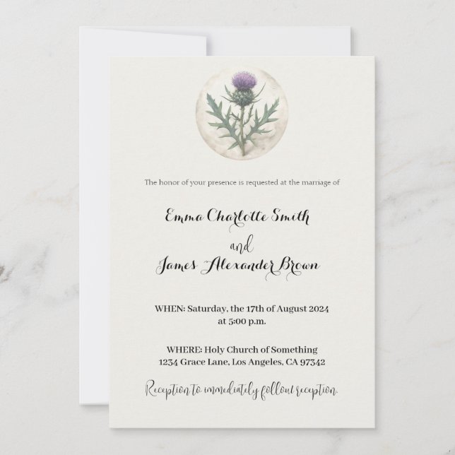 Scottish Wedding Invitation, Celtic Invitation (Front)