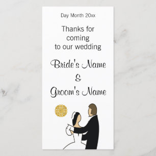 Scottish Wedding Souvenirs, Gifts, Giveaways Thank You Card