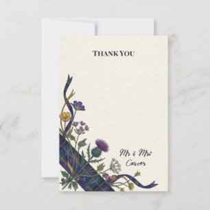 Scottish Wild Thistle Wedding Thank You Card