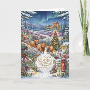 Scottish Winter Village Christmas Card