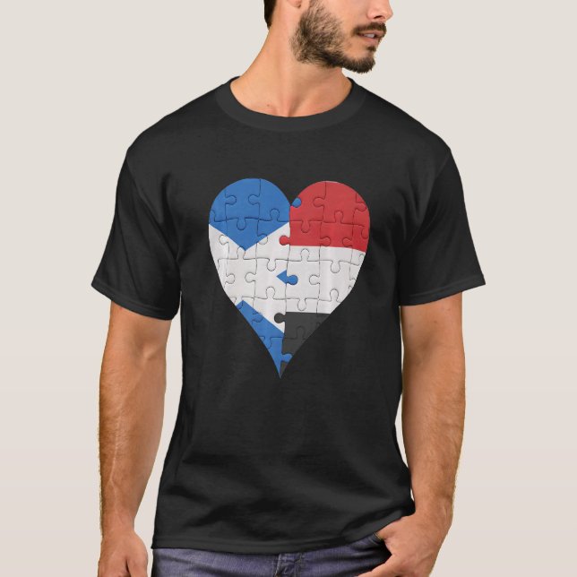 Scottish Yemeni Flag Heart T-Shirt (Front)