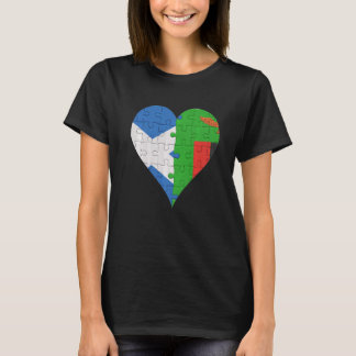 Scottish Zambian Flag Heart T-Shirt