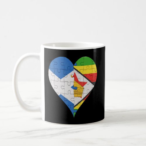 Scottish Zimbabwean Flag Heart  Coffee Mug