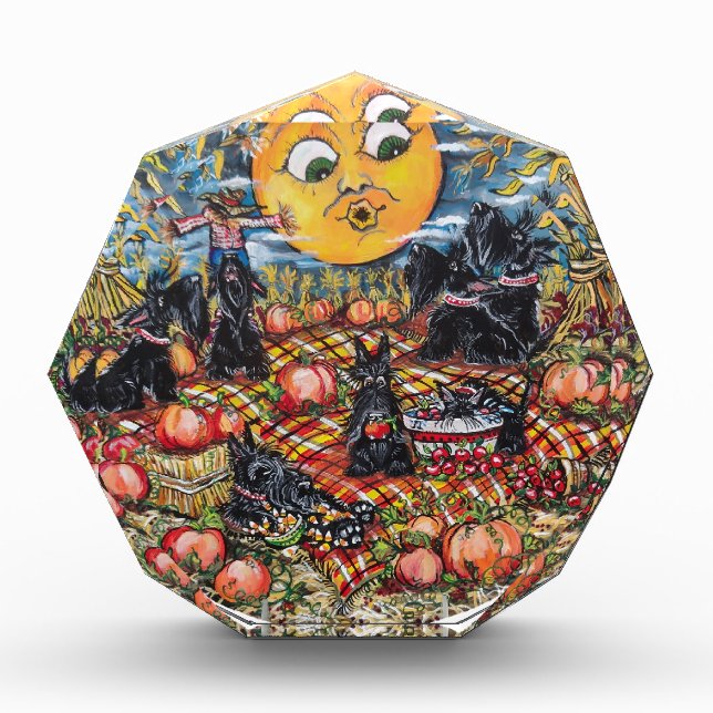 ScottishTerrier Halloween Picnic Acrylic Award (Front)