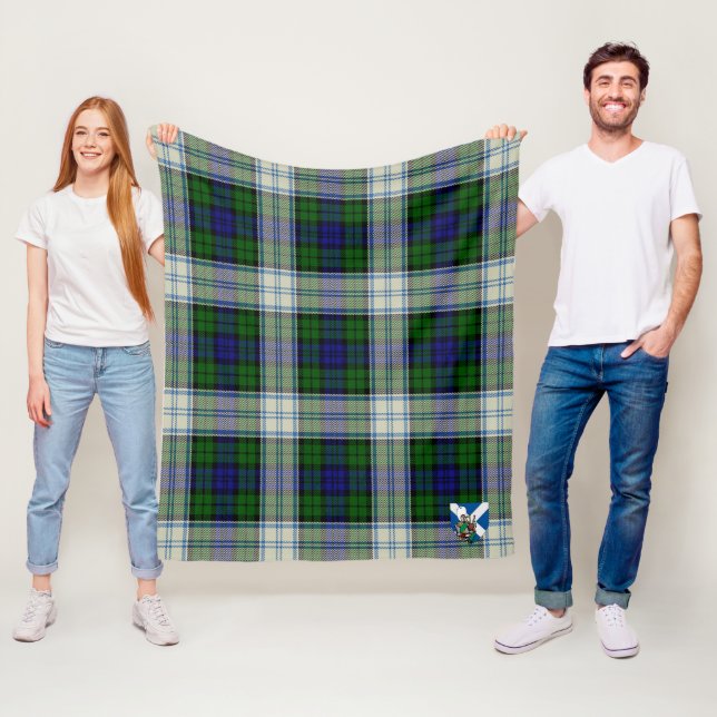 Scotts Blackwatch Dress Modern Tartan Plaid Fleece Blanket (In Situ)