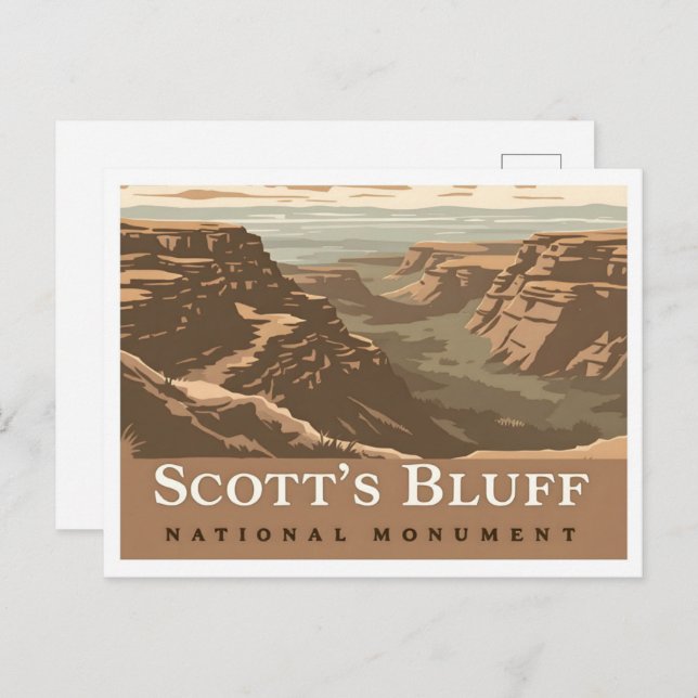 Scotts Bluff National Monument Nebraska USA Travel Postcard (Front/Back)