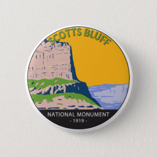 Scotts Bluff National Monument Nebraska Vintage  Button