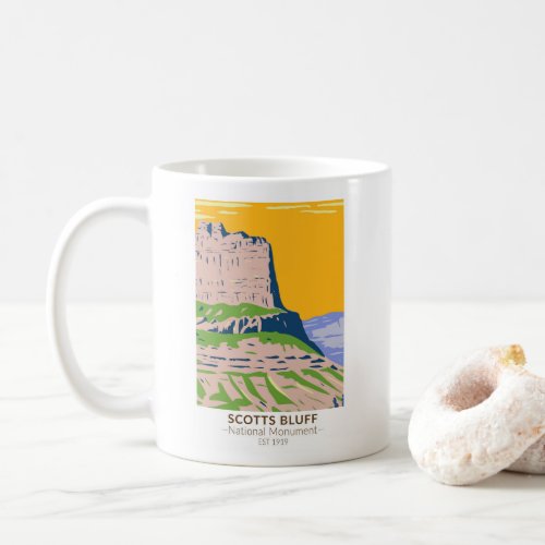 Scotts Bluff National Monument Nebraska Vintage Coffee Mug