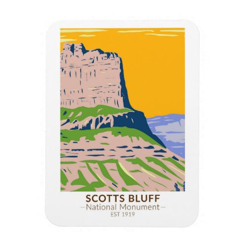 Scotts Bluff National Monument Nebraska Vintage Magnet