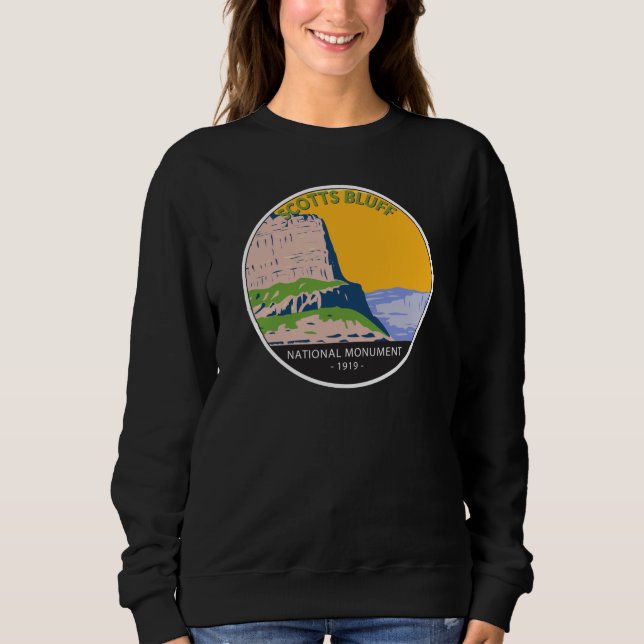 Scotts Bluff National Monument Nebraska Vintage  Sweatshirt (Front)