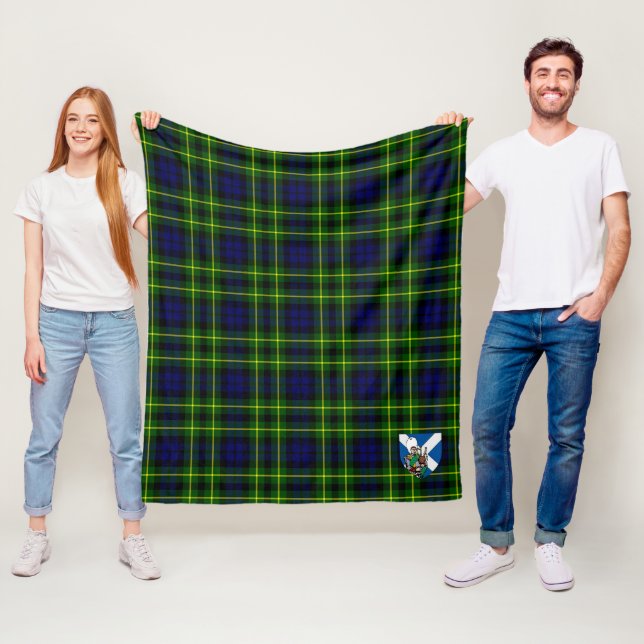 Scotts Campbell Of Breadalbane Modern Tartan Plaid Fleece Blanket (In Situ)