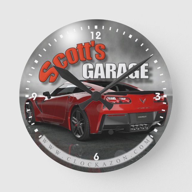 Scott's Garage Corvette Wall Clock (Front)