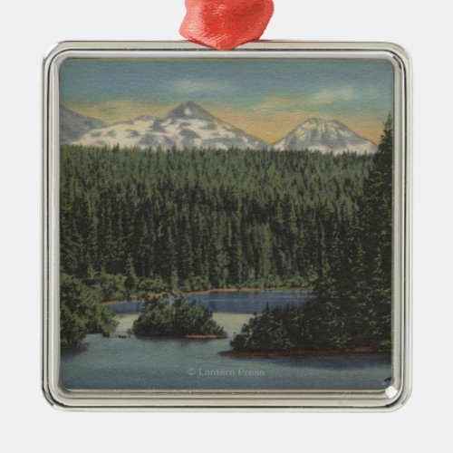 Scotts Lake Oregon _ View of Three Sisters Metal Ornament