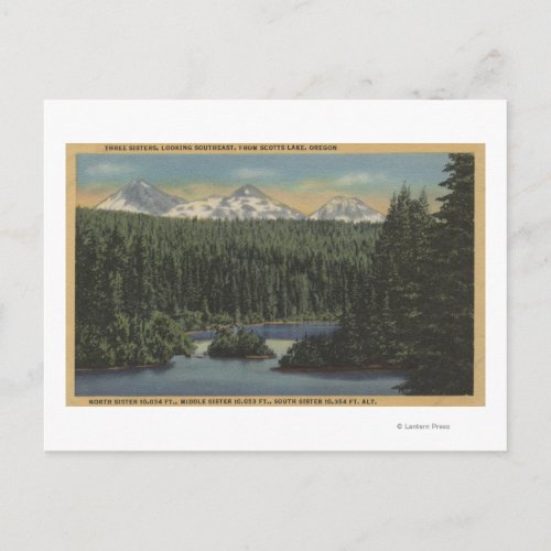 Scotts Lake Oregon _ View of Three Sisters Postcard