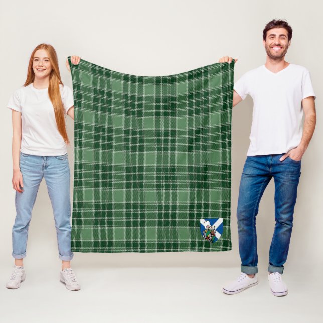 Scotts MacDonald Lord Of The Isles Hunting Tartan Fleece Blanket (In Situ)