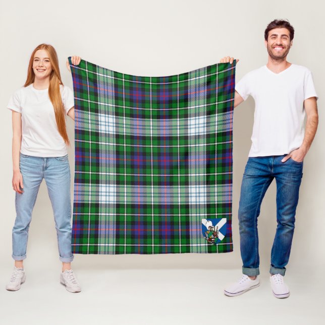 Scotts MacKenzie Dress Modern Tartan Plaid Fleece Blanket (In Situ)