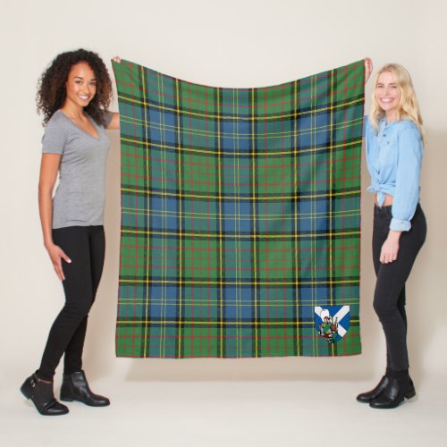 Scotts MacMillan Hunting Ancient  Tartan Plaid Fleece Blanket