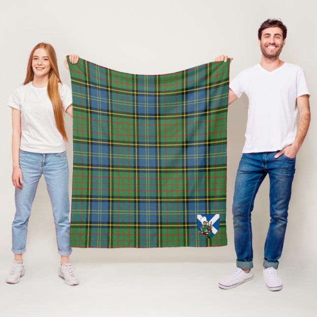 Scotts MacMillan Hunting Ancient  Tartan Plaid Fleece Blanket (In Situ)