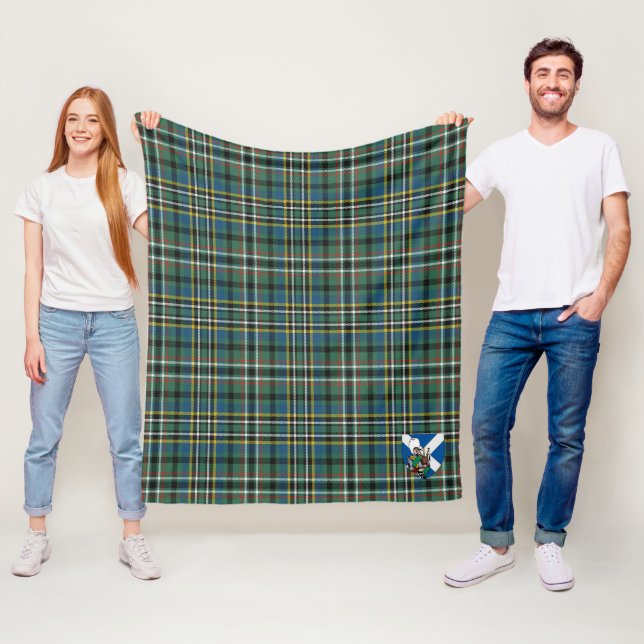 Scotts Scott Brown Modern Tartan Plaid Fleece Blanket (In Situ)