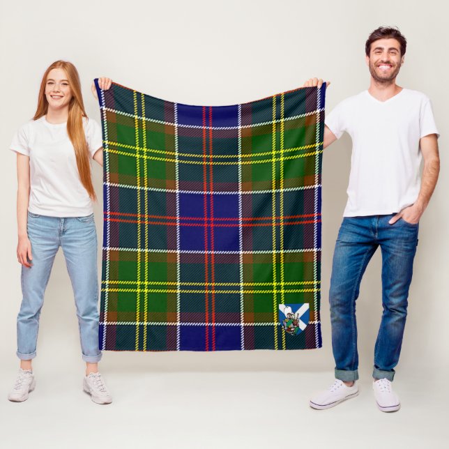 Scotts Whitelaw Modern Tartan Plaid Fleece Blanket (In Situ)