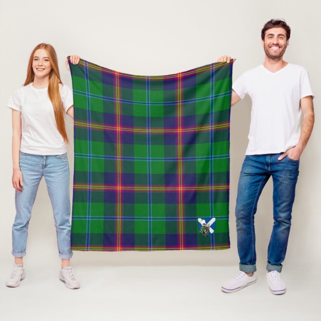 Scotts Young Modern Tartan Plaid Fleece Blanket (In Situ)
