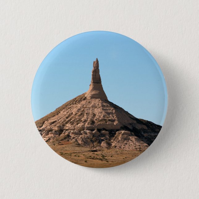 Scottsbluff Nebraska Chimney Rock Spire Button (Front)