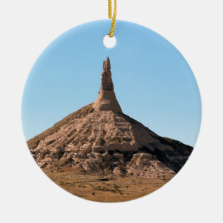 Scottsbluff Nebraska Chimney Rock Spire Ceramic Ornament