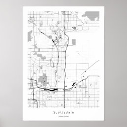 Scottsdale Arizona Modern Minimal Simple Map Poster