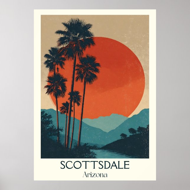 Scottsdale Arizona Retro Travel Poster (Front)