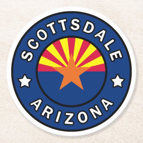 Scottsdale Arizona Round Paper Coaster