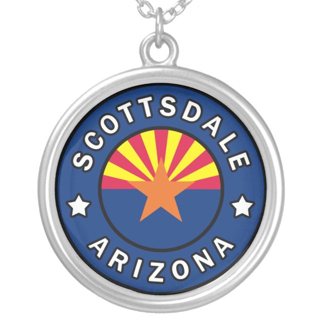 Scottsdale Arizona Silver Plated Necklace (Front)