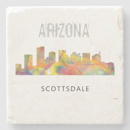 Scottsdale, Arizona Skyline Wb1 - Stone Coaster