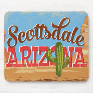 Scottsdale Arizona Vintage Travel Mouse Pad