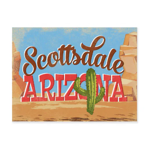Scottsdale Arizona Vintage Travel Postcard