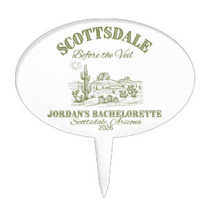 Scottsdale Bachelorette Personalized Cake Topper