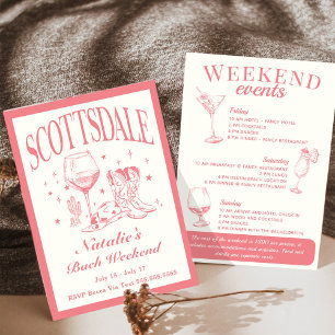 Scottsdale Bachelorette Social Cocktail Itinerary Invitation
