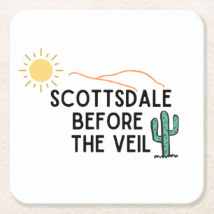 Scottsdale Before the Veil Square Paper Coaster